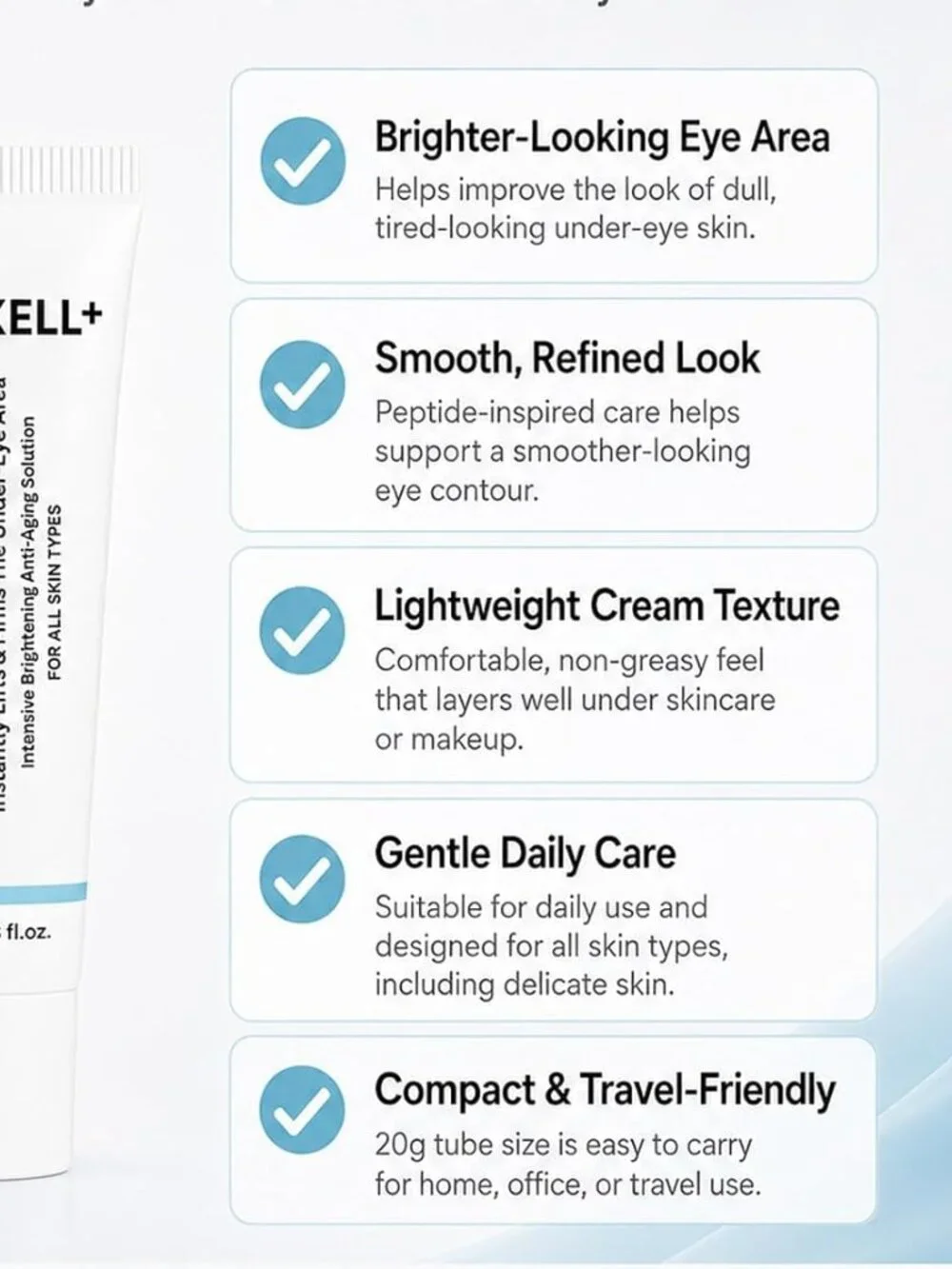 DERMXELL Instant Lift & Brighten Peptide Eye Serum – Undereye Treatment